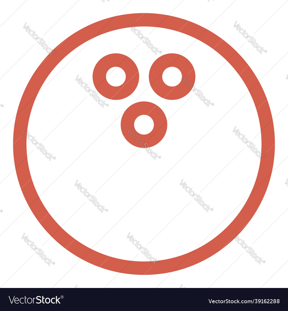 Red bowling ball on a white background Royalty Free Vector