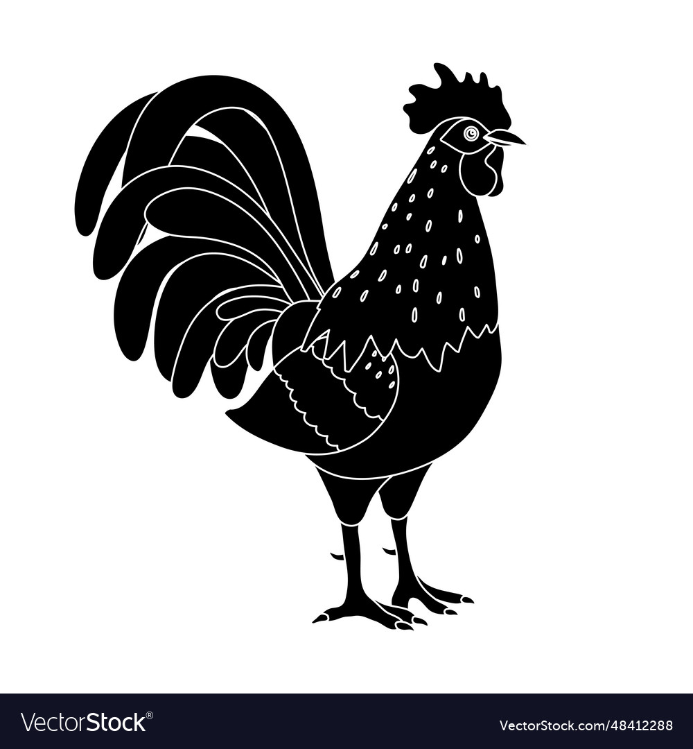 Rooster silhouette icon cockerel as a symbol Vector Image