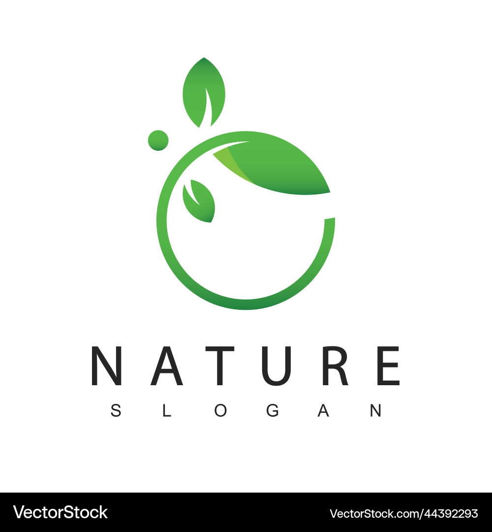 Nature logo design template using circle leaf Vector Image