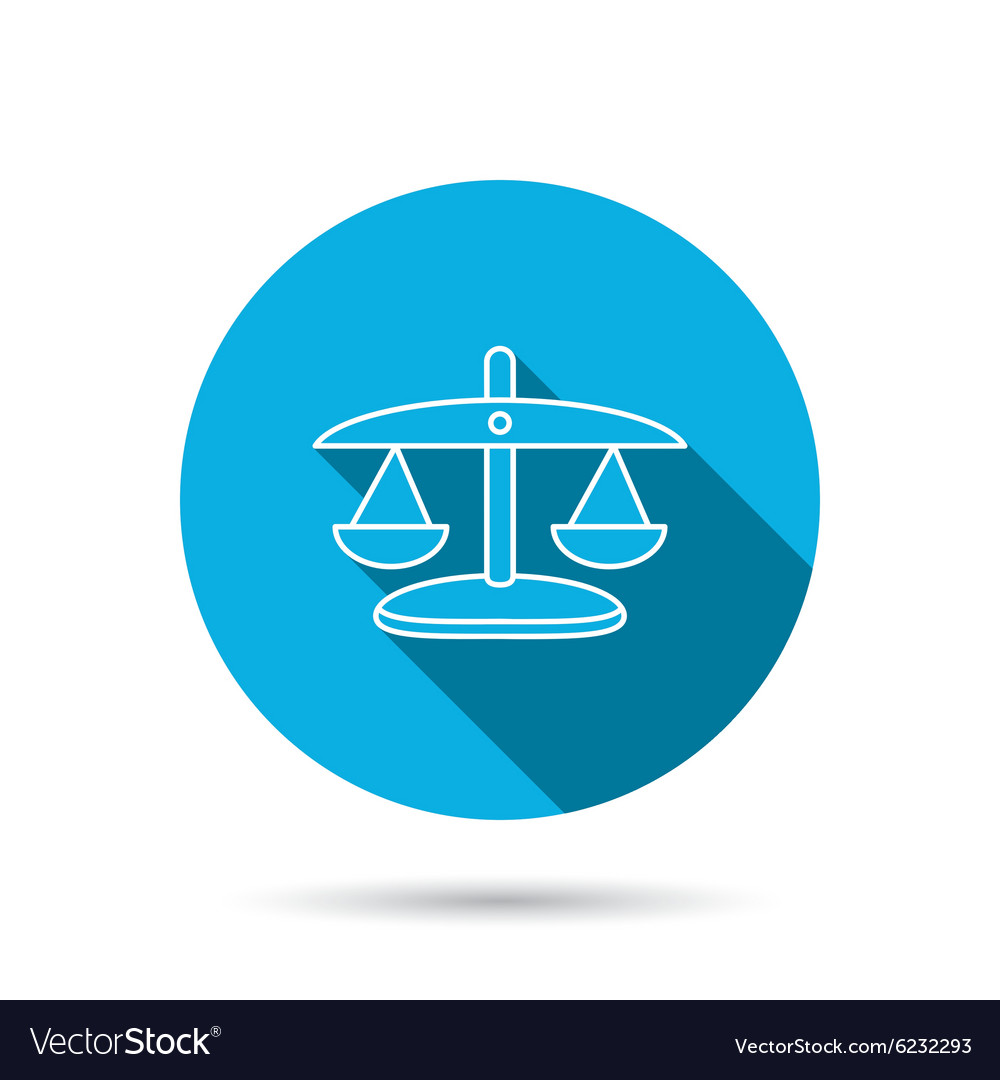 Scales of justice icon law and judge sign Vector Image