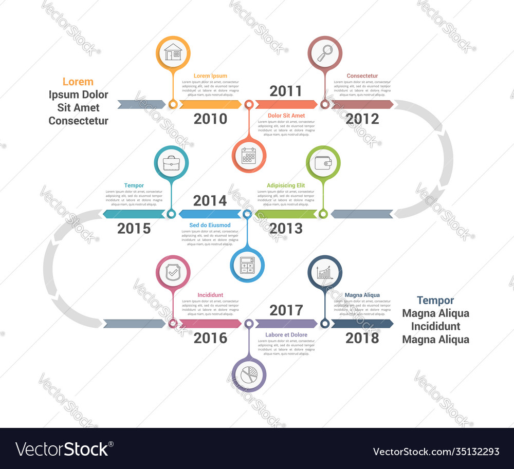 Timeline infographics Royalty Free Vector Image