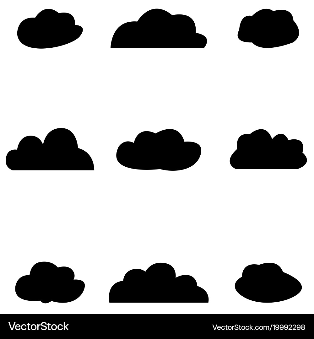 Clouds icon set Royalty Free Vector Image - VectorStock