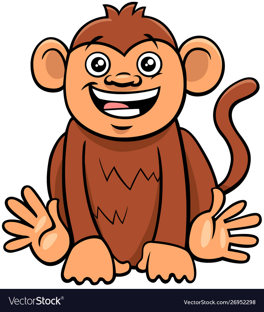 Cute monkey animal character cartoon Royalty Free Vector Cute monkey animal character cartoon Royalty Free Vector