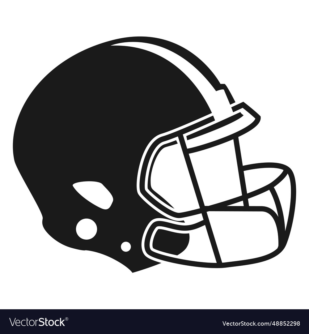 Football helmet side cut out Royalty Free Vector Image