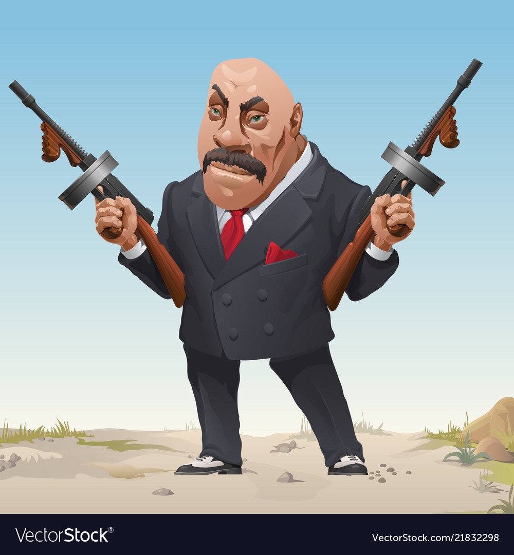 gangster in stylish business fashion suit and vector image
