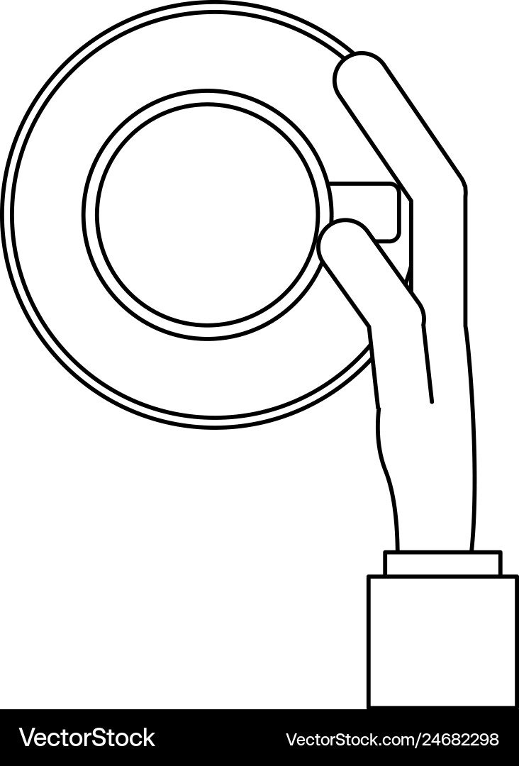 Hand holding coffee cup in black and white Vector Image