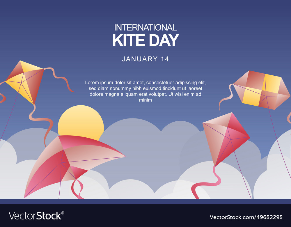 International kite day background Royalty Free Vector Image