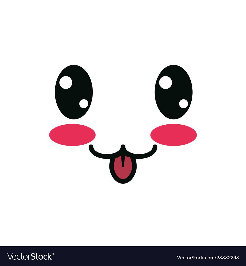 Isolated kawaii happy face cartoon design Vector Image