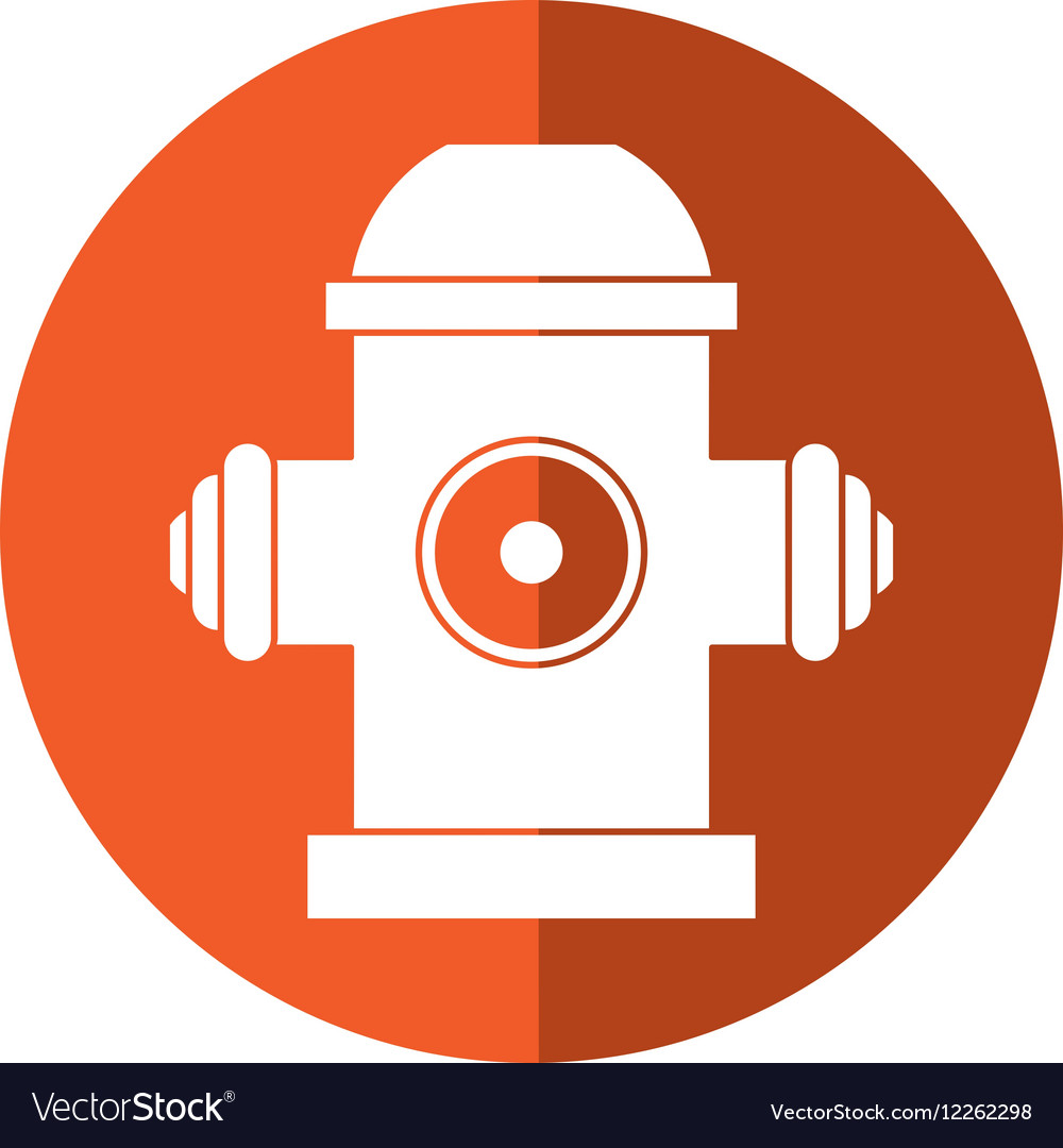 Red fire hydrant fire fighting orange circle Vector Image