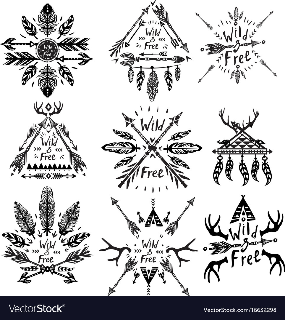 Set of wild free lettering Royalty Free Vector Image