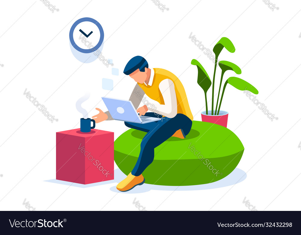 Studio computer concept life design Royalty Free Vector