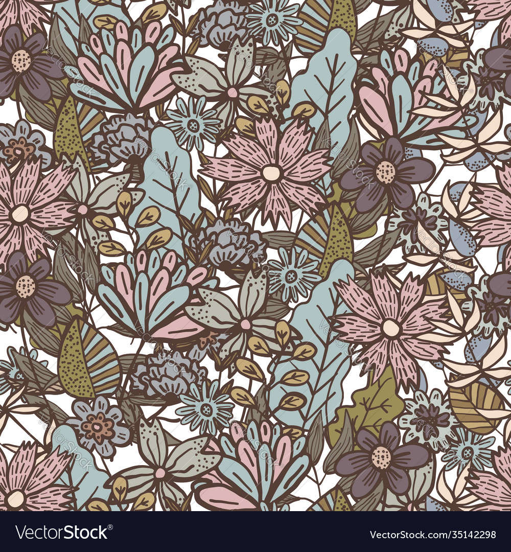 Tender floral pattern with mess flowers