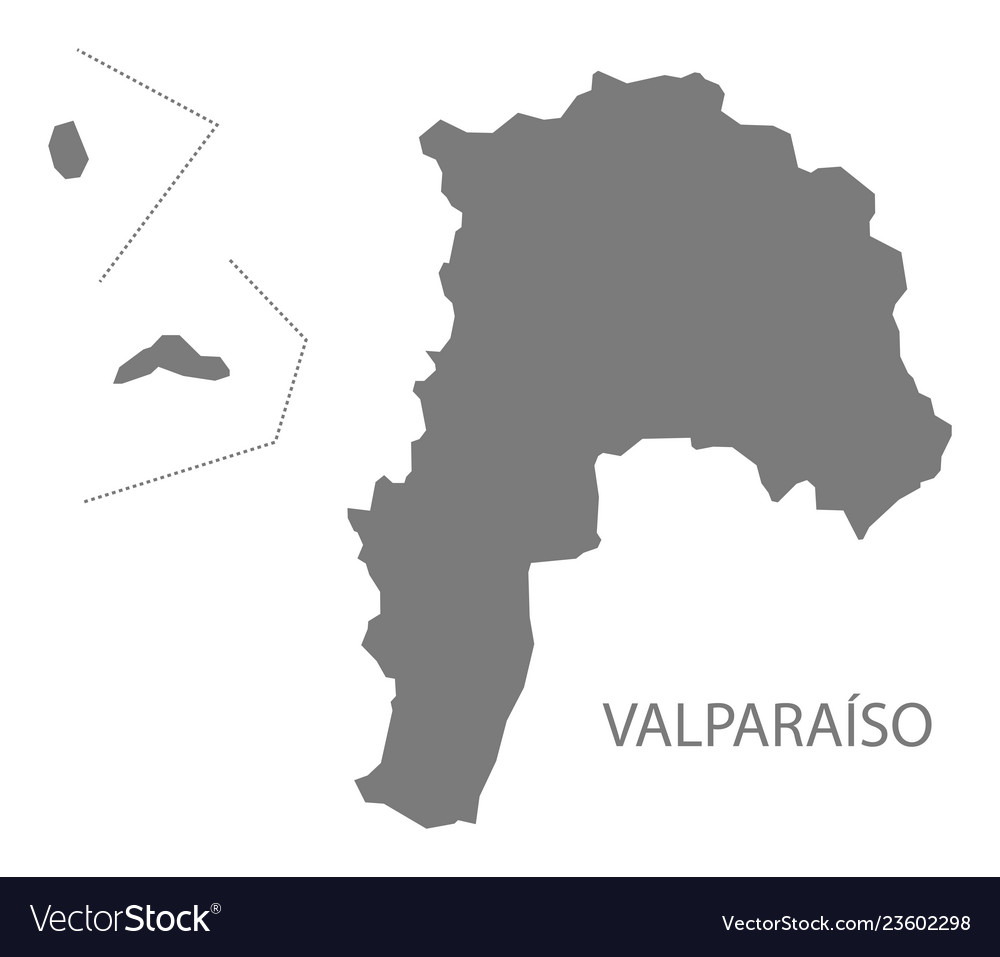 Valparaiso chile map grey Royalty Free Vector Image