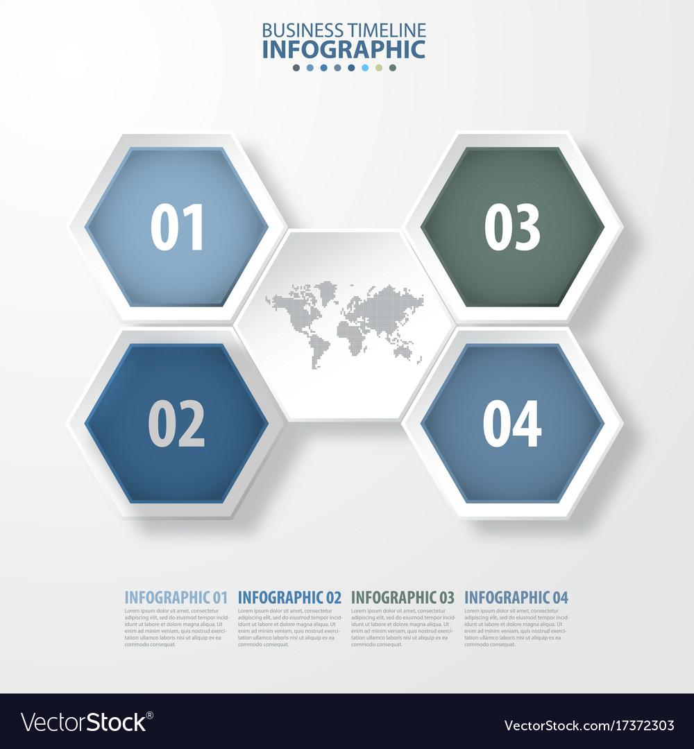 4 modern and clean hexagon design elements Vector Image