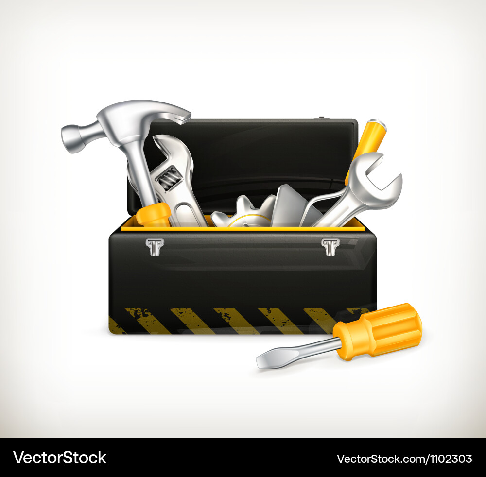 Black toolbox Royalty Free Vector Image - VectorStock