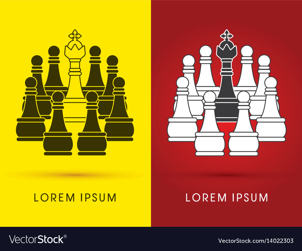 King and pawns Royalty Free Vector Image - VectorStock