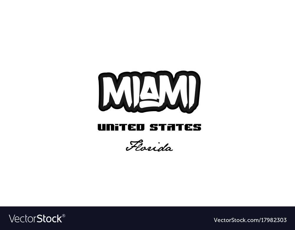 United states miami florida city graffitti font Vector Image