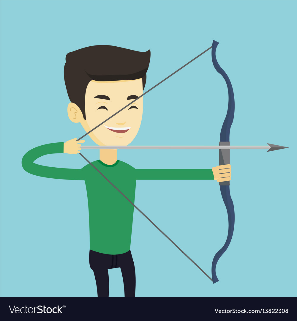 Archer training with the bow Royalty Free Vector Image