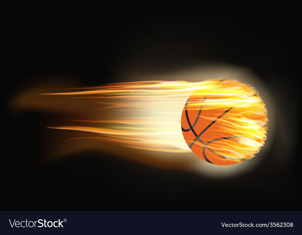 Basketball On Fire Royalty Free Vector Image Vectorstock