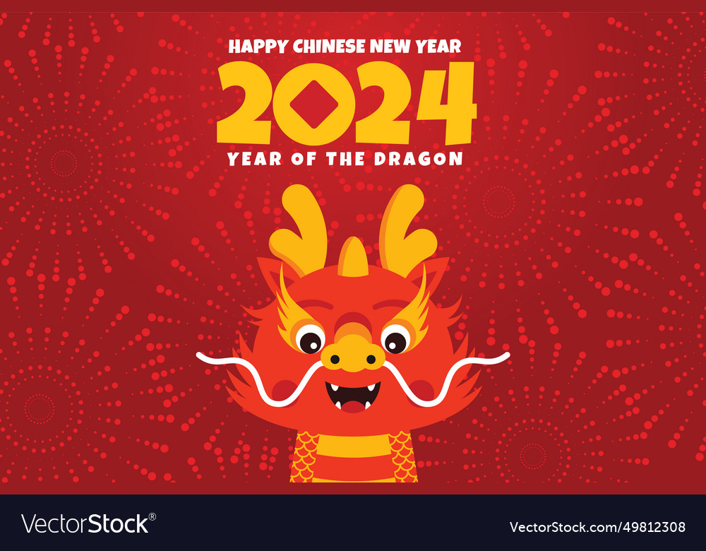 Chinese new year 2024 - the year of the dragon Vector Image