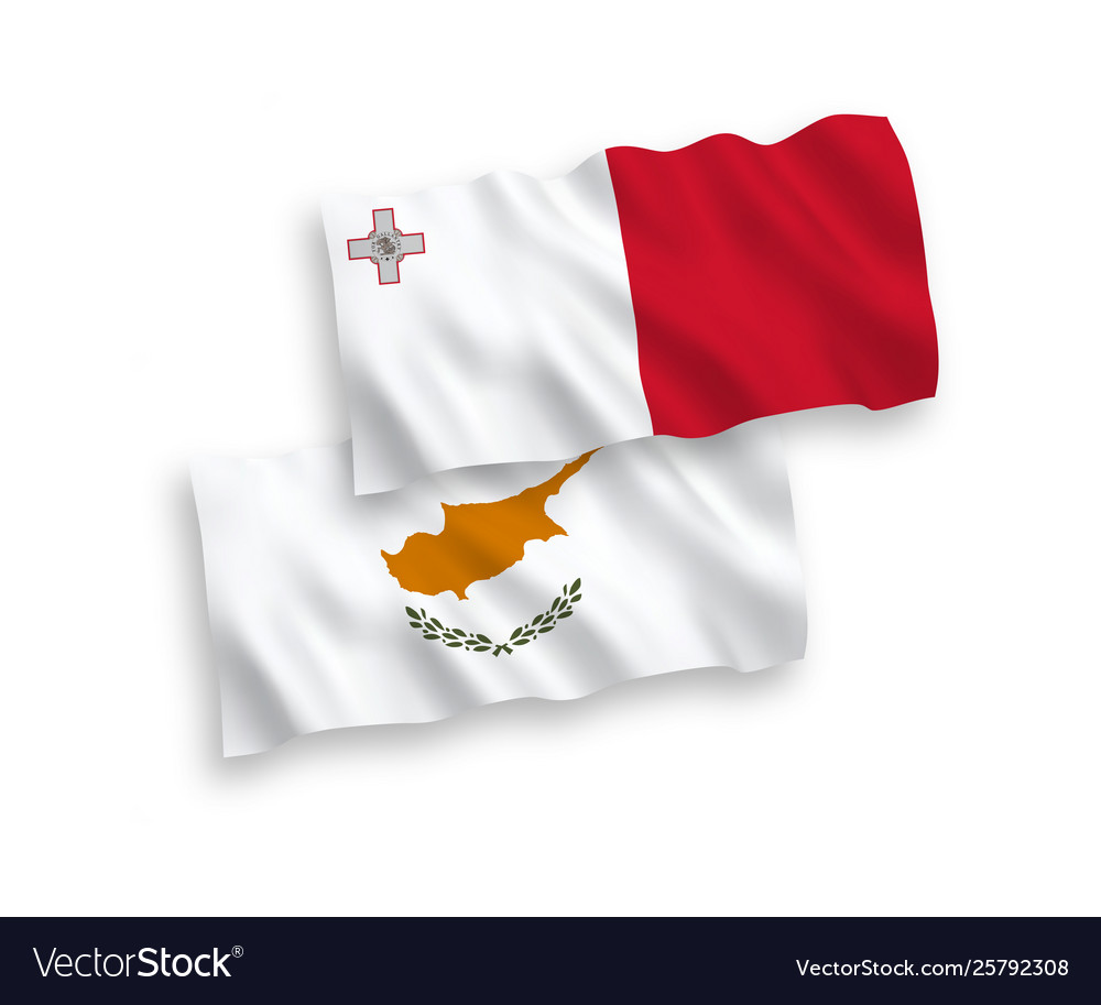 Flags cyprus and malta on a white background Vector Image