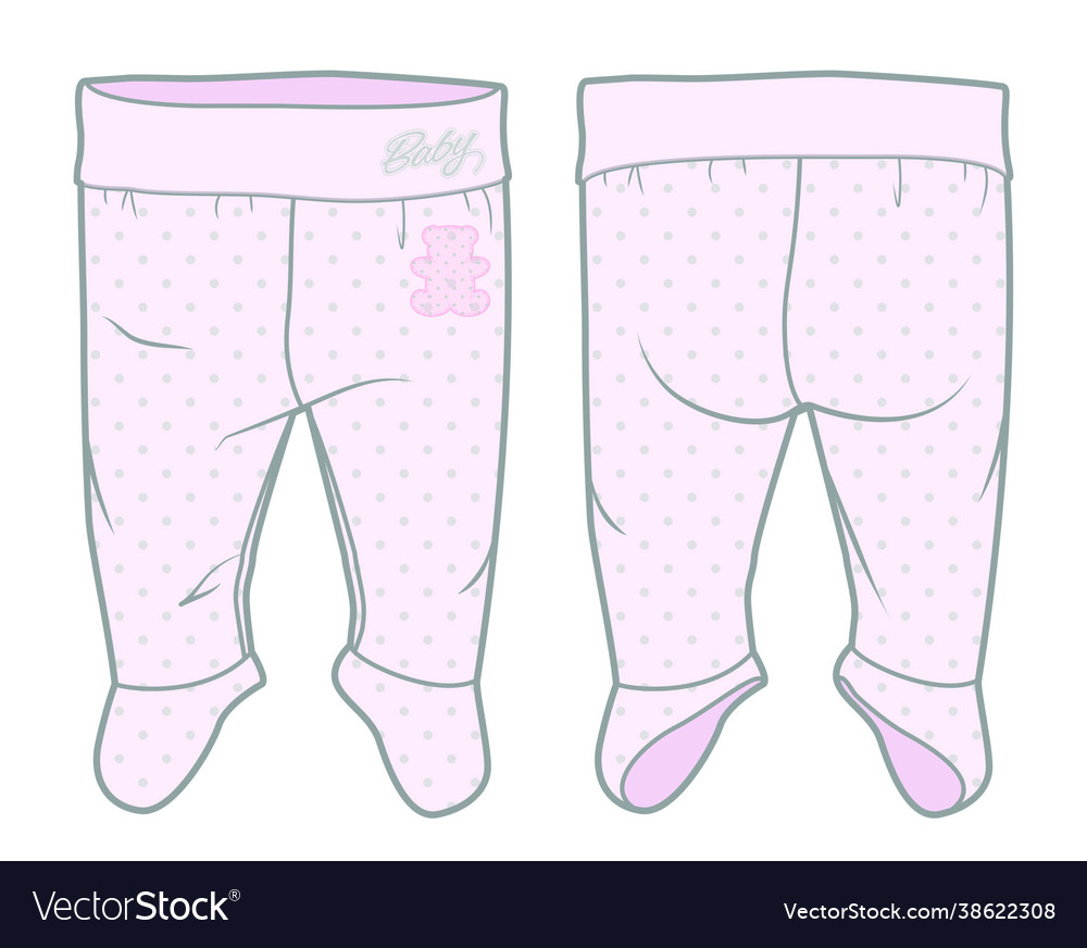 Footed tights for a baby girl Royalty Free Vector Image