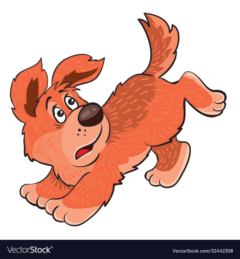 Scared Cartoon Dog Face Expression Vector Stock Vector