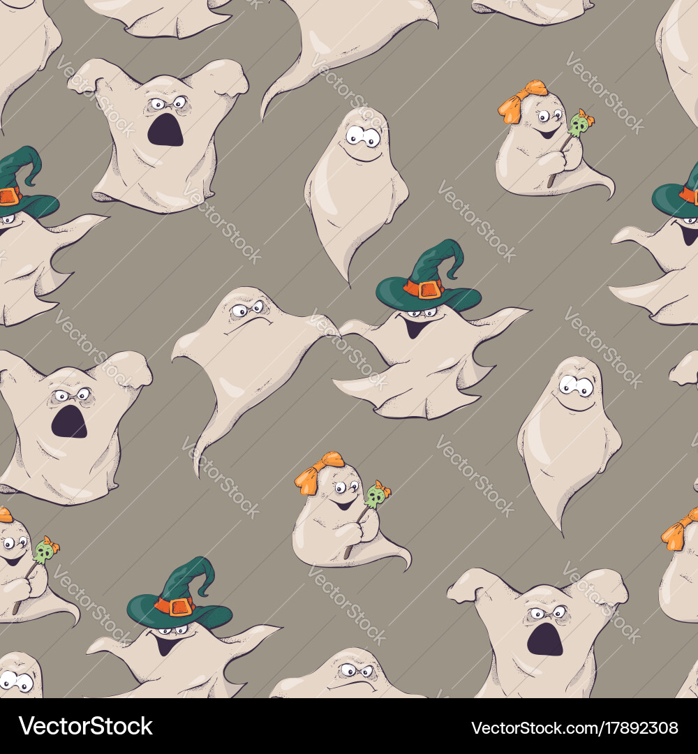 Halloween seamless pattern design elements Vector Image