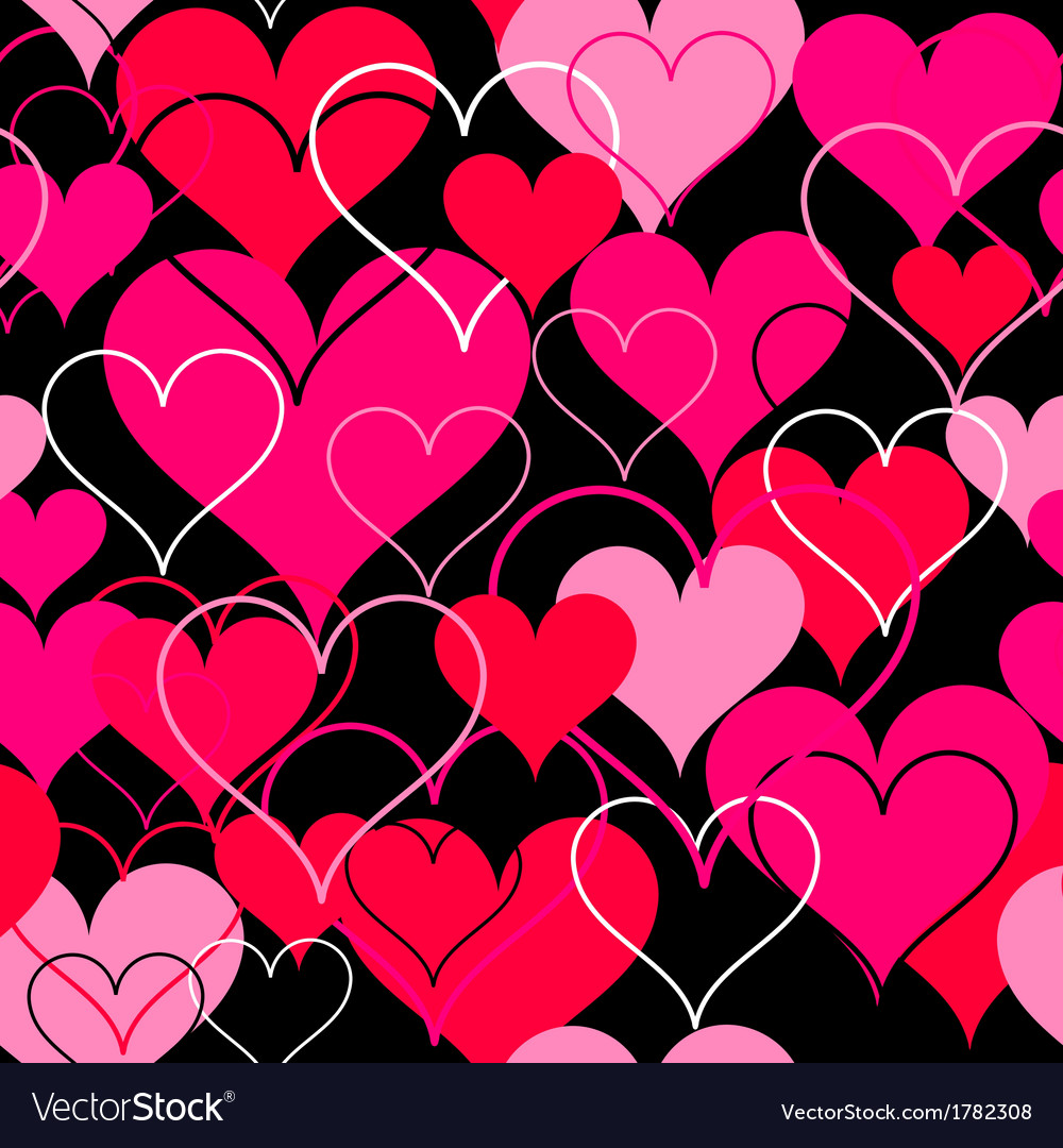 Hearts pink seamless background Royalty Free Vector Image