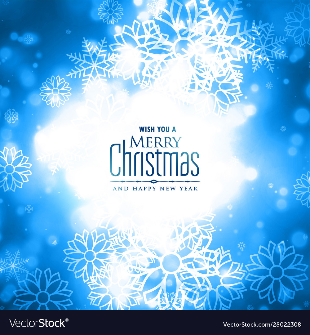 Lovely merry christmas winter snowflakes glowing Vector Image