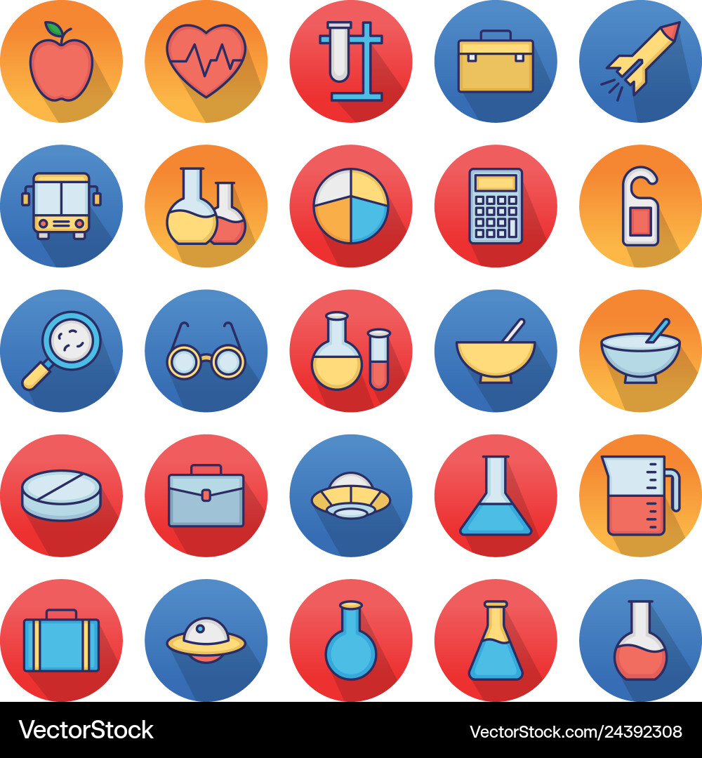 Science and technology isolated icons set Vector Image