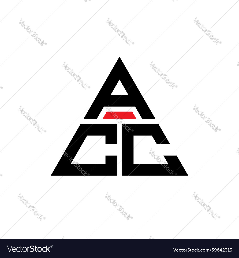 Acc Triangle Letter Logo Design Royalty Free Vector Image