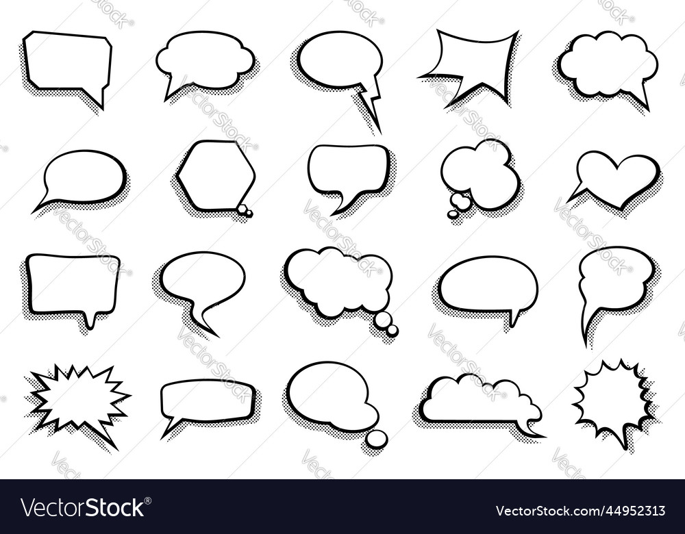 Blank Empty White Speech Bubbles Royalty Free Vector Image 6198