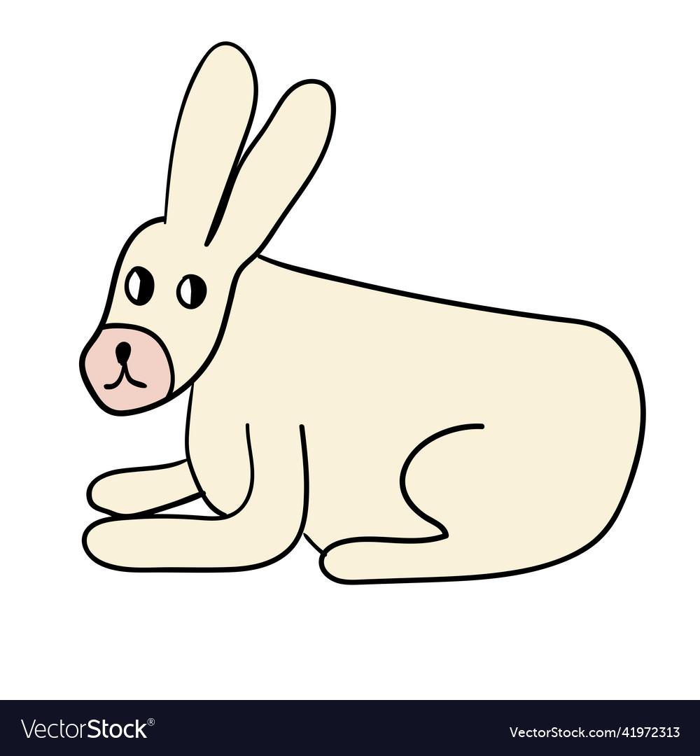 Cute Cartoon White Rabbit Royalty Free Vector Image 3462