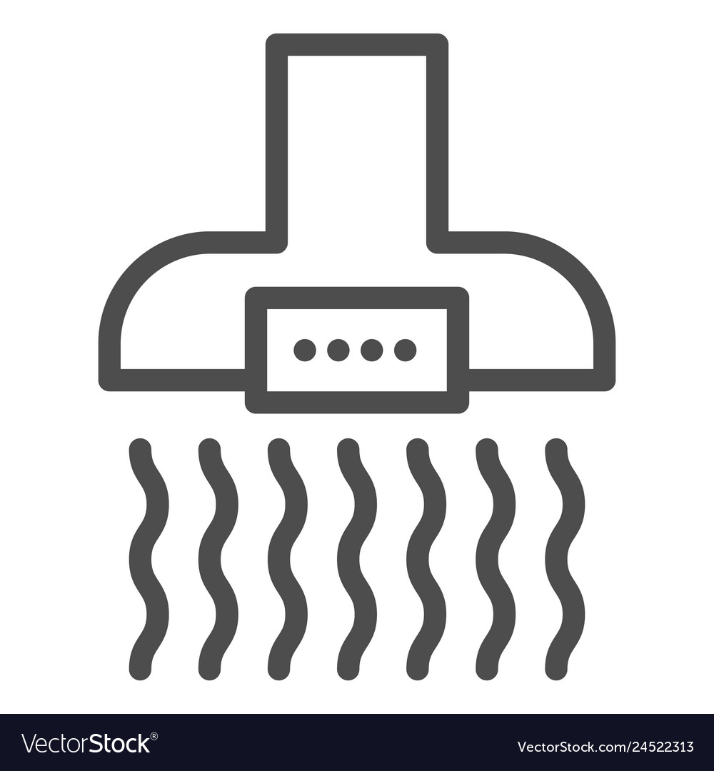 Kitchen exhaust line icon household Royalty Free Vector