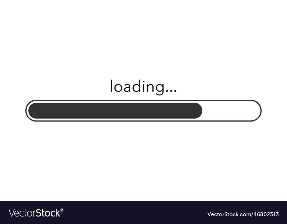 Loading bar progress black simple icon isolated Vector Image