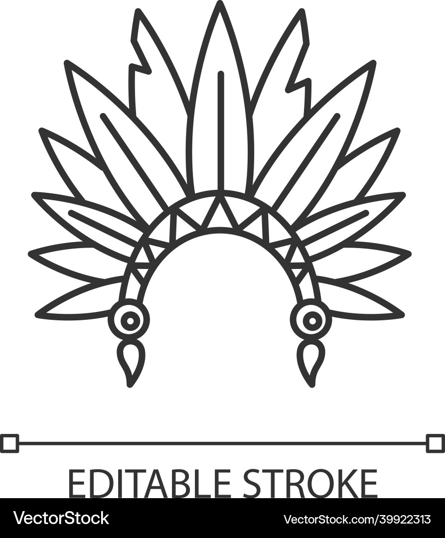 Native indian american chief hat pixel perfect Vector Image