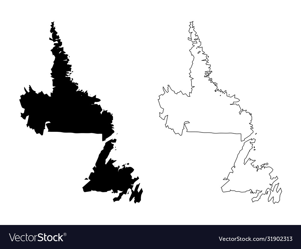 Newfoundland and labrador canada map black and Vector Image