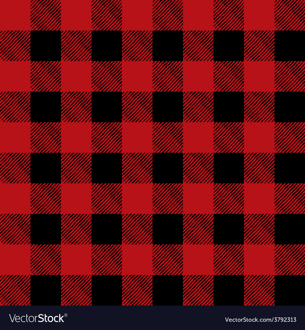 Read and black flannel tile pattern Royalty Free Vector