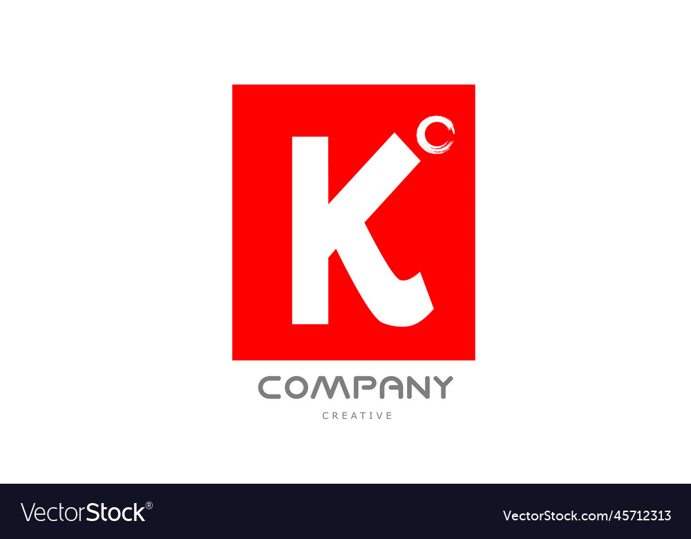 Red k alphabet letter logo icon design Royalty Free Vector