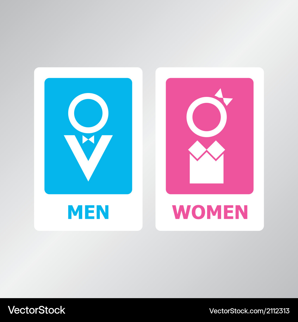 Restroom sign color Royalty Free Vector Image - VectorStock