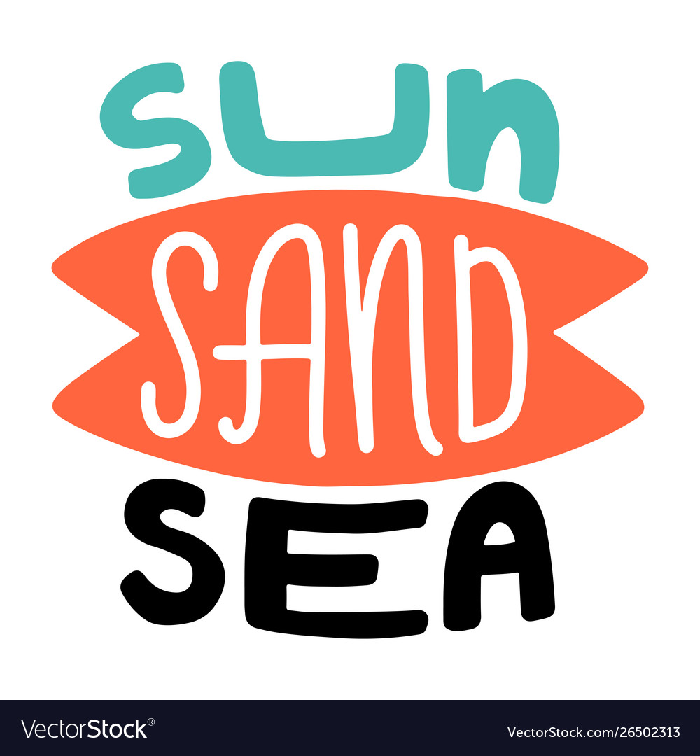 Summer lettering composition with decor Royalty Free Vector