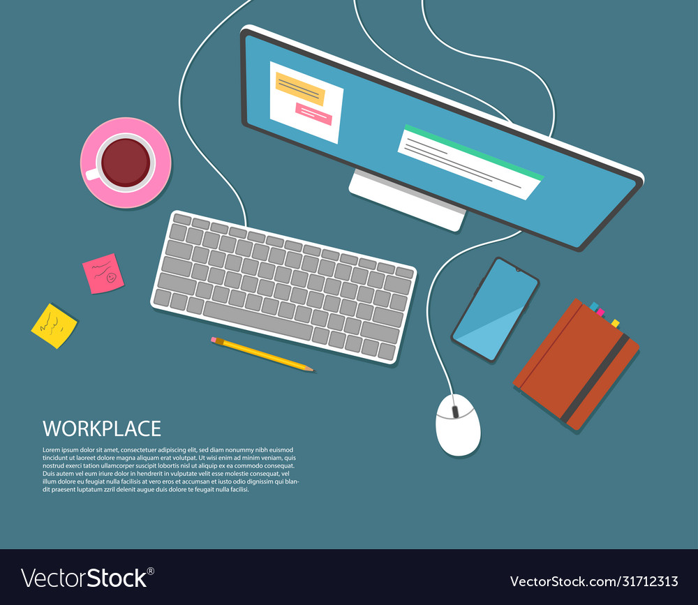 Work on computer Royalty Free Vector Image - VectorStock