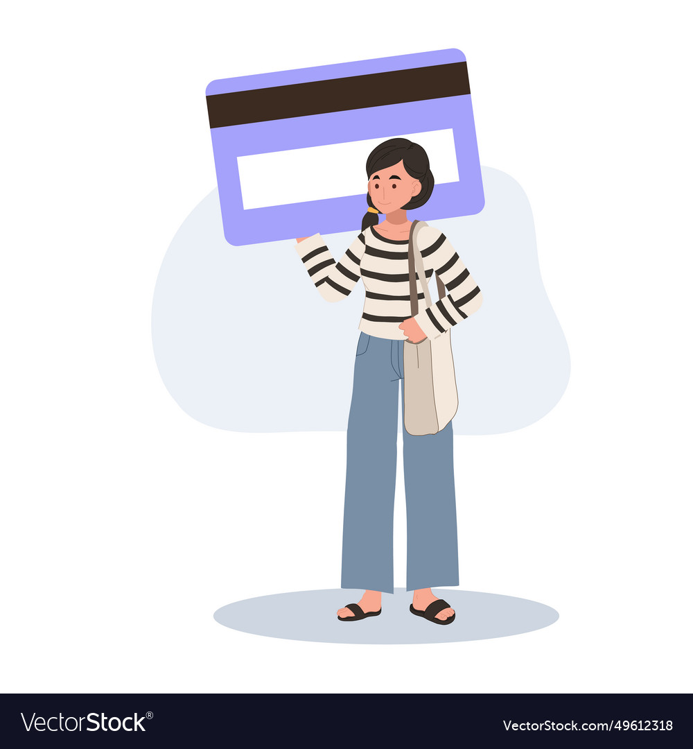 Cashless payment concept online shopping woman