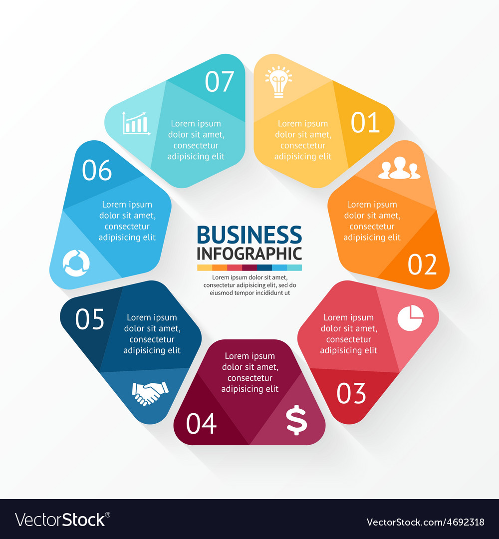 Circle infographic template for cycle Royalty Free Vector