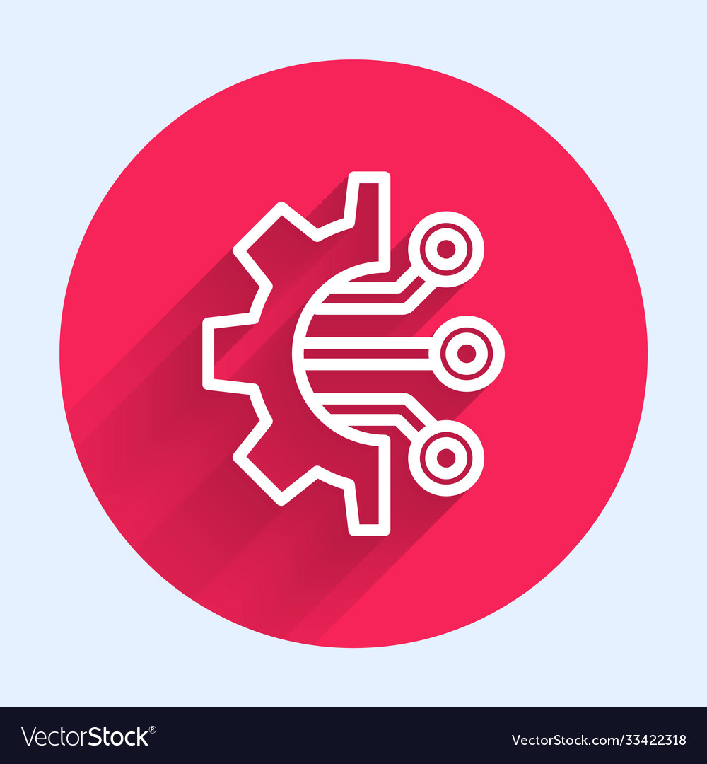 White line algorithm icon isolated with long Vector Image