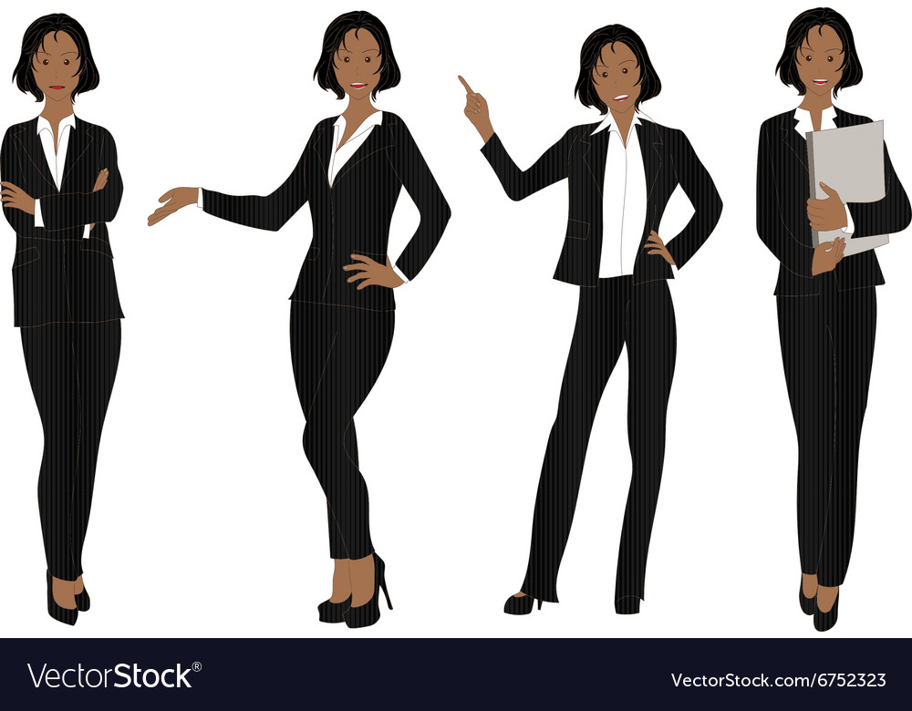 Download Business Woman Color Full Body Black Royalty Free Vector