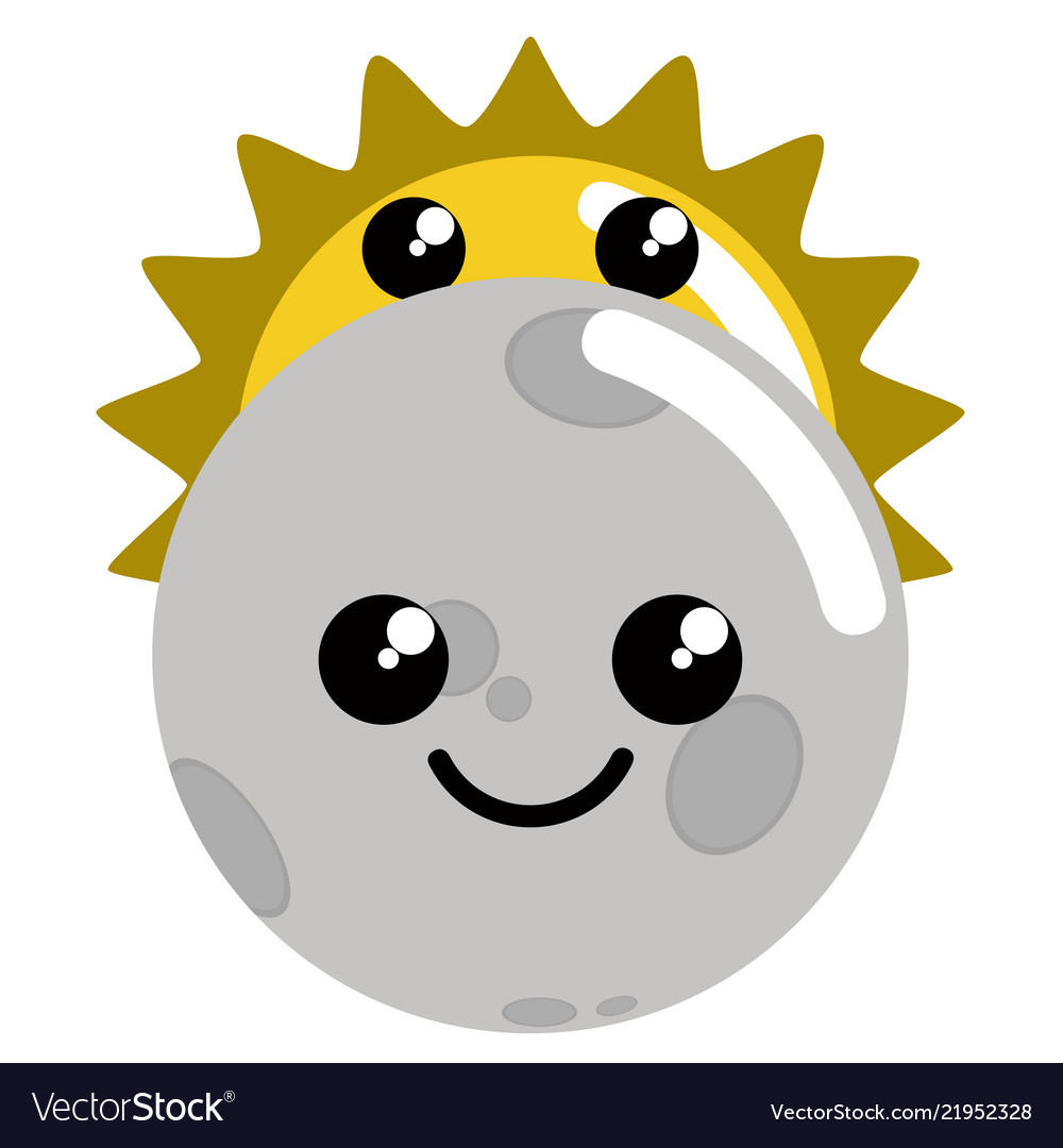 Happy moon and sun weather icon Royalty Free Vector Image