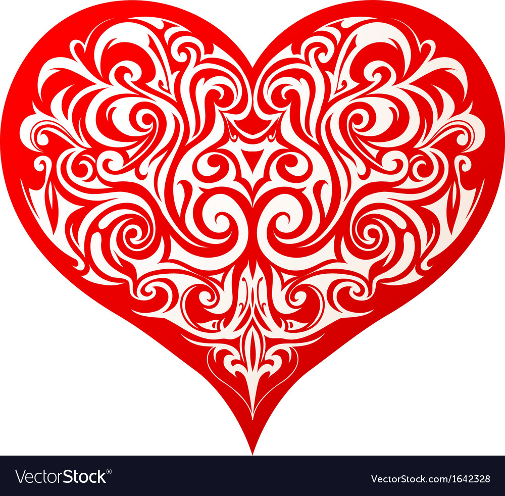 Heart with abstract pattern Royalty Free Vector Image