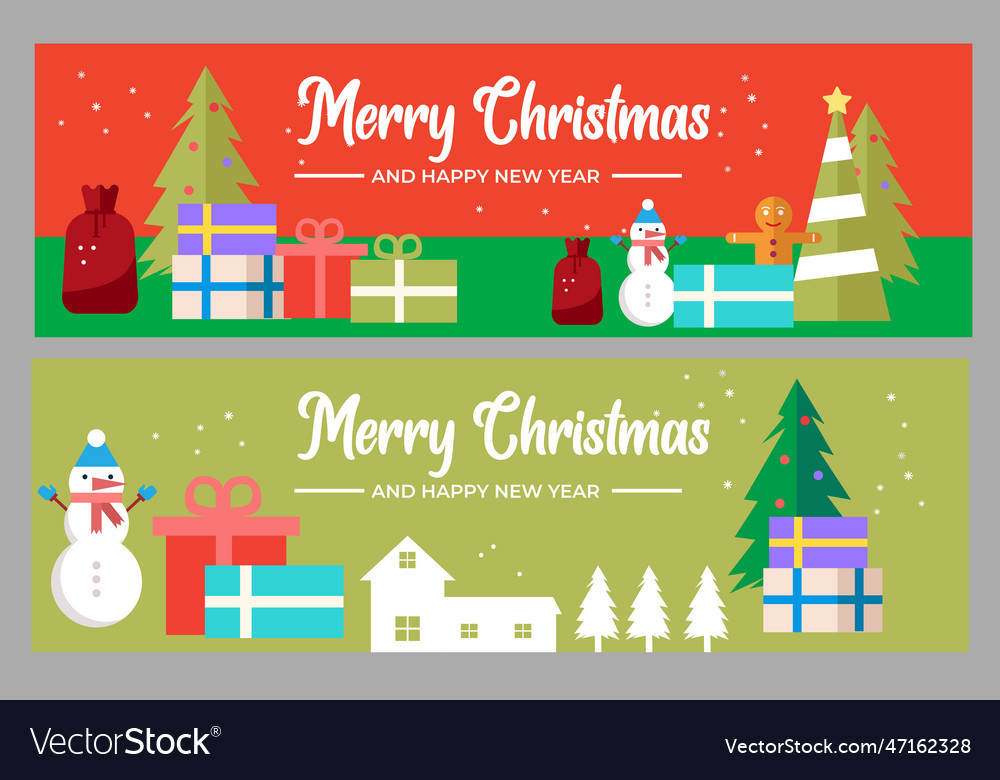 Merry Christmas Banner Design Royalty Free Vector Image